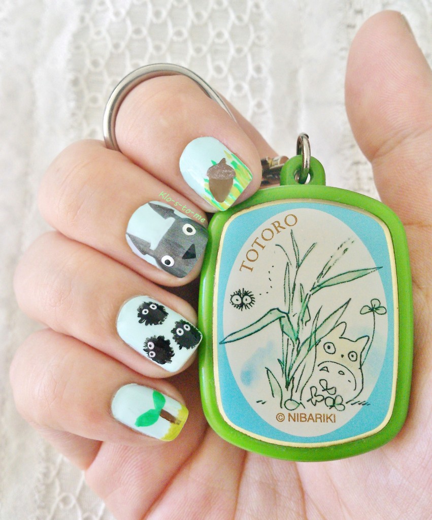 Nail-art Totoro - nail-art culture pop