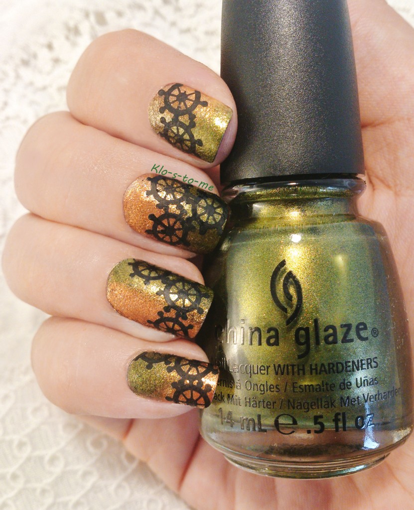 nail-art Gradient Stamping : Steampunk