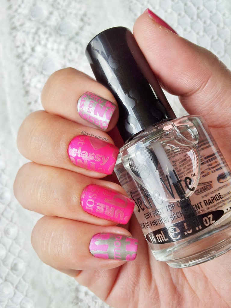 Stamping nail-art : Rose et gris