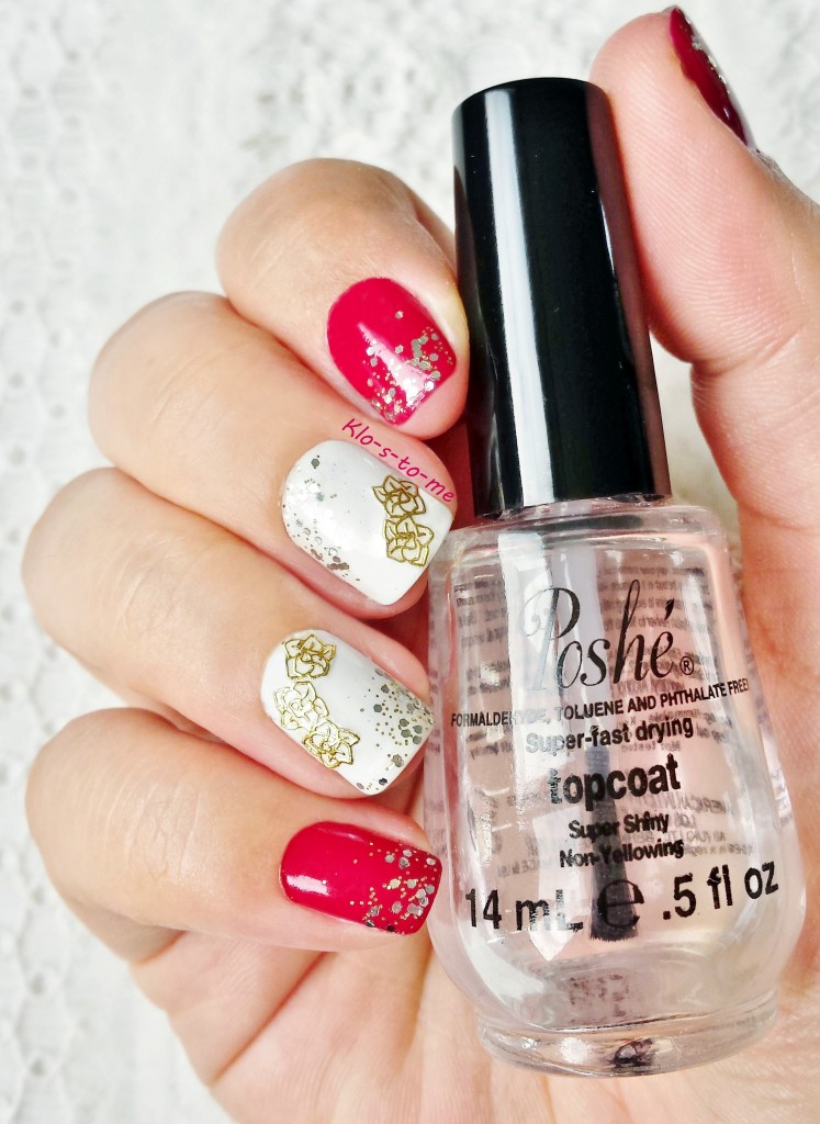 Nail-art stickers : fleurs d'or