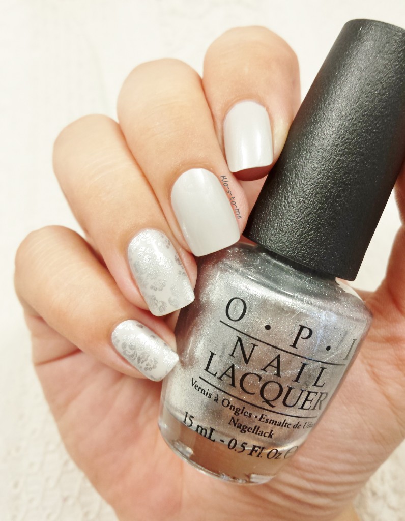 nail-art gris et argent