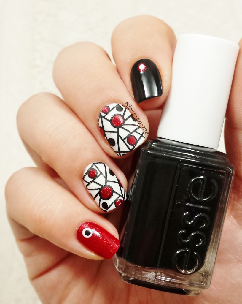 Nail-art graphique : rouge et noir 