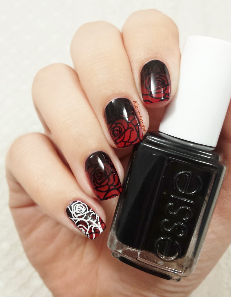 Gradient Stamping : rose noire 