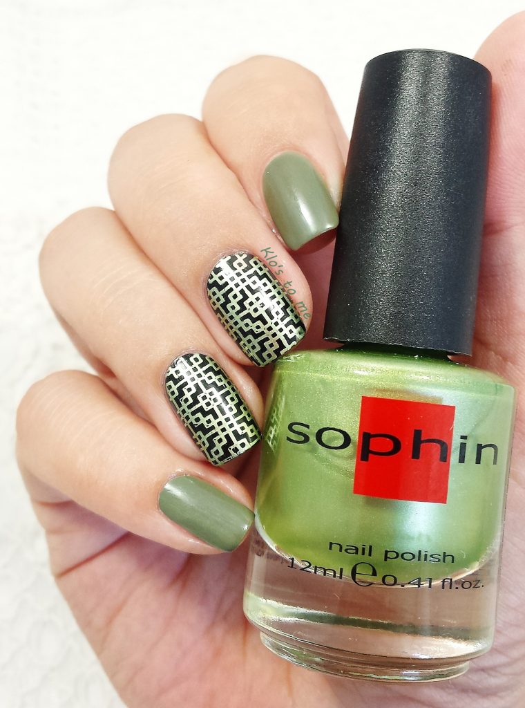 Nail-art graphique : vert