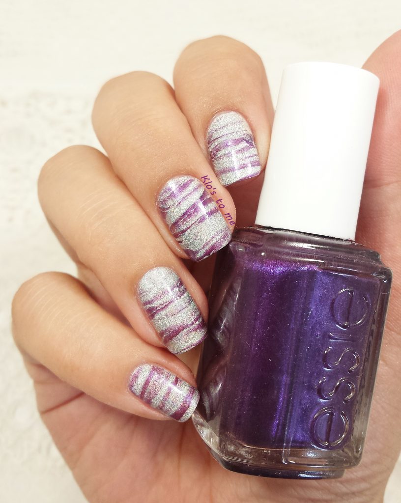 Dry Marble Nail-art : violet et holo