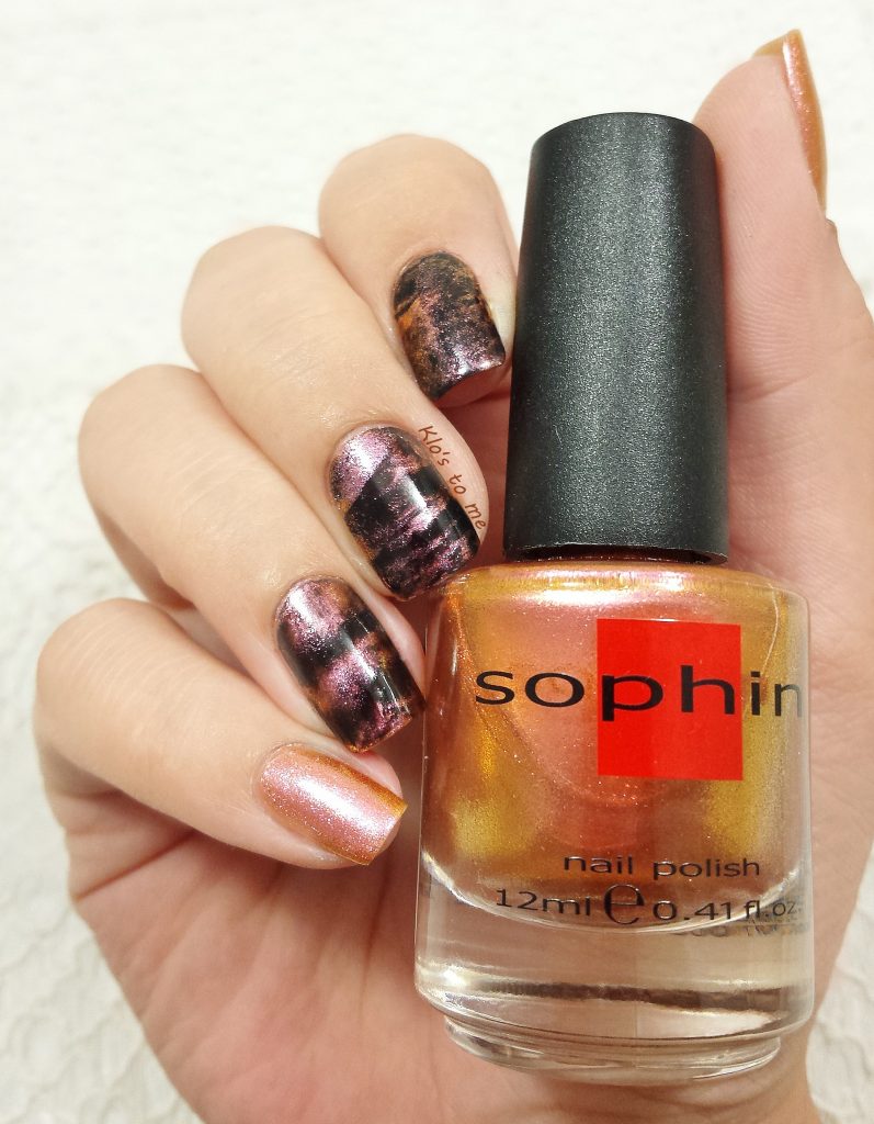 Dry Marble Nail-art : noir et rose