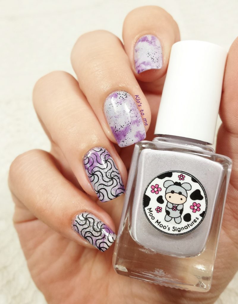 Dry Marble Nail-art : pastel purple