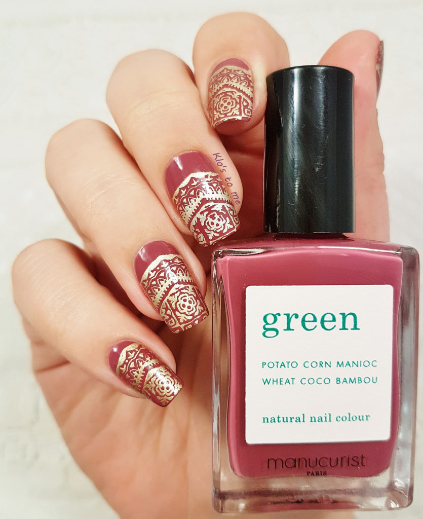 Nail-art graphique : rose oriental