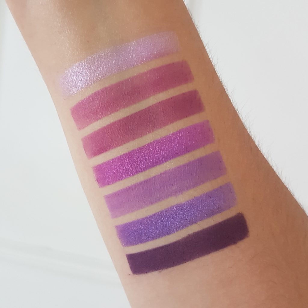 swatches fards violets