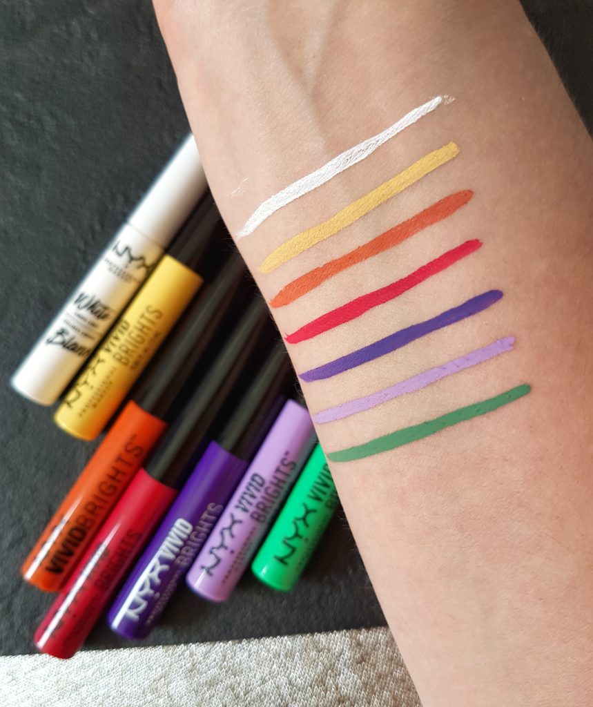 swatches eyeliner vivid brights Nyx