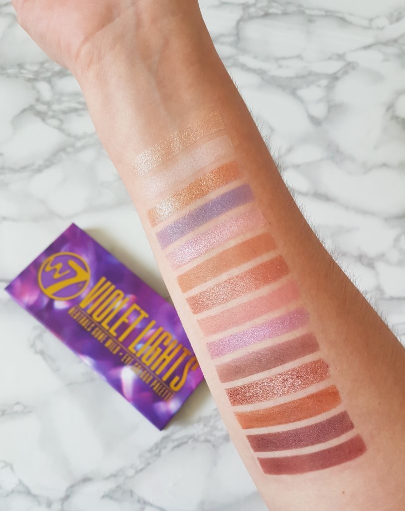  W7 cosmetics violet lights swatches