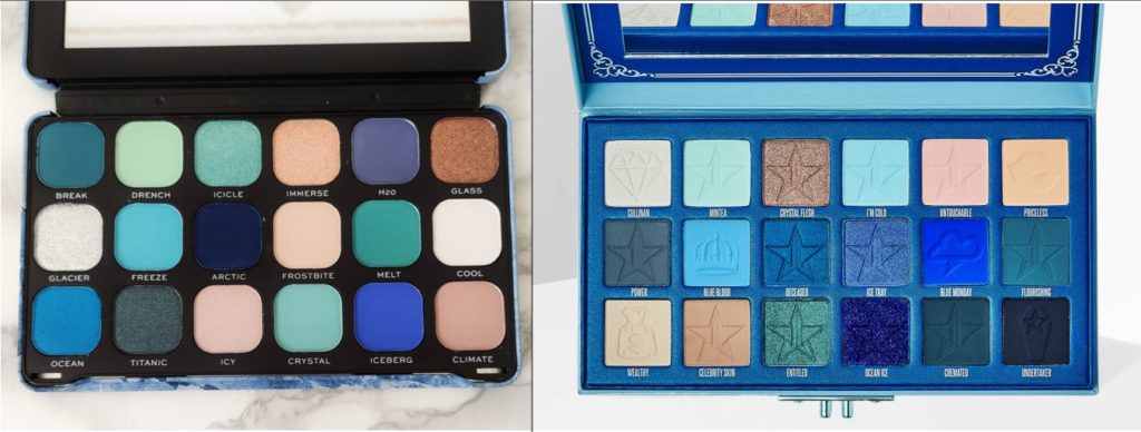 makeup revolution flawless ice comparaison blue blood jeffree star